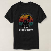 Rock Climbing ist meine Therapie Retro Sunset T -