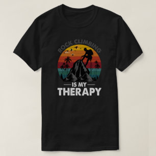Rock Climbing ist meine Therapie Retro Sunset T - T-Shirt