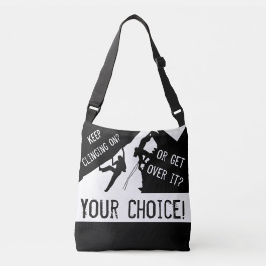 Rock Climbing - Keep Clinging On Or Get Over It? Tragetaschen Mit Langen Trägern (Vorderseite)