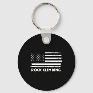Rock Climbing Leben Usa Flagge Patriotisches Sport Schlüsselanhänger