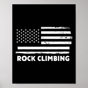 Rock Climbing Life USA-Flagge Patriotisches Sportd Poster
