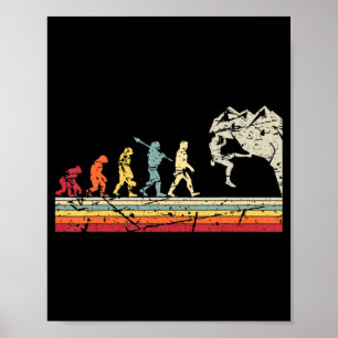 Rock Climbing Menschliche Evolution Vintage-Klette Poster