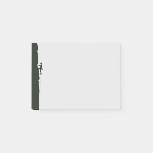 Rock Climbing Mountain Climber Silhouette Post-it Klebezettel (Vorderseite)