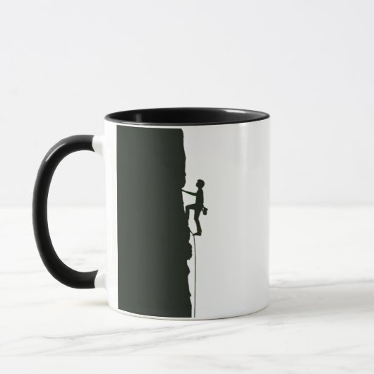 Rock Climbing Mountain Climber Silhouette Tasse (Links)