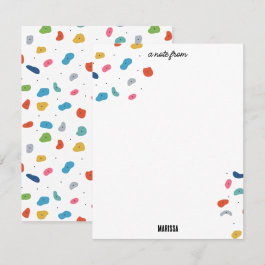 Rock Climbing Niedliche Kinder farbenfroh Mitteilungskarte (Vorne/Hinten)