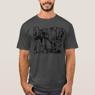 Rock Climbing Oregon Rock Climber Staat Karte T-Shirt