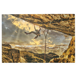 Rock Climbing Over Hang Metal Print