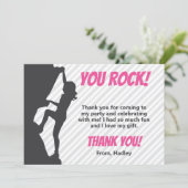 Rock Climbing Party Dankeskarte (Stehend Vorderseite)