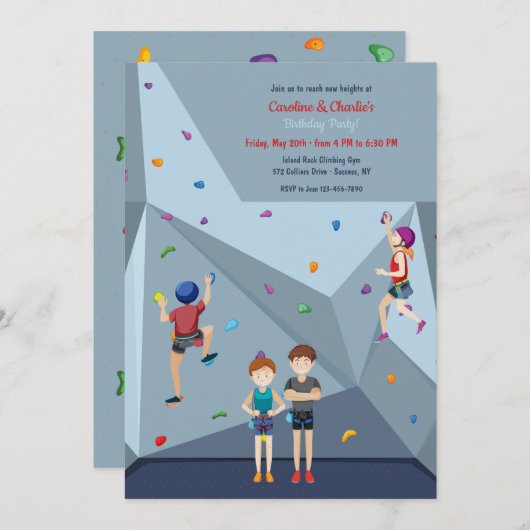 Rock Climbing Party Einladung (Vorne/Hinten)