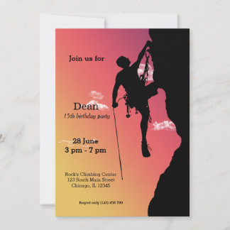 Rock Climbing Party Einladung