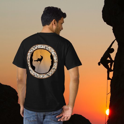 Rock Climbing Pebble Round Design T - Shirt