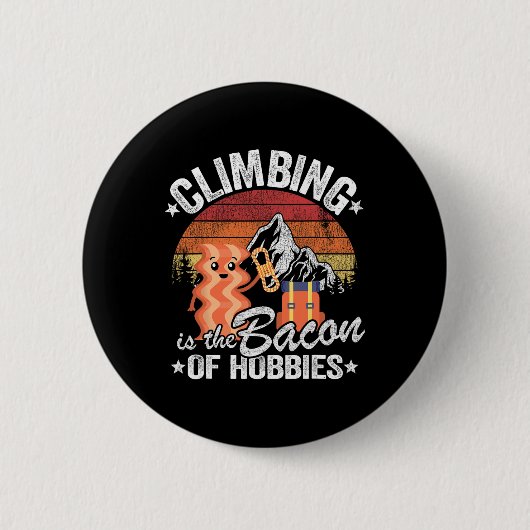 Rock Climbing Retro Bouldering Evolution Kletterer Button (Vorderseite)