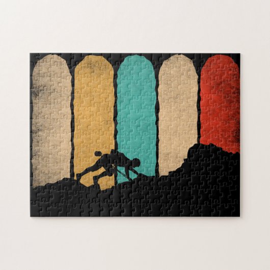 Rock Climbing Retro Hipster Kletterparadies Puzzle (Horizontal)