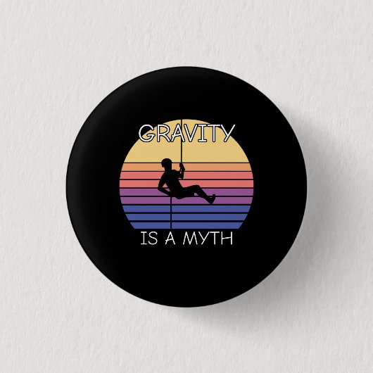Rock Climbing Retro Vintag Button (Vorderseite)