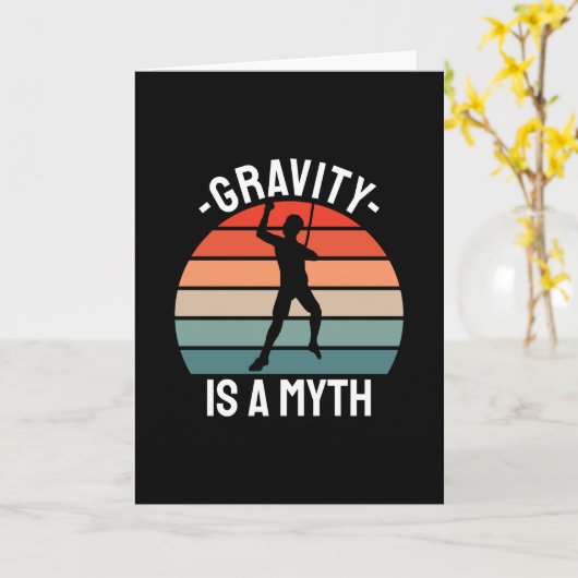 Rock Climbing Retro Vintag Karte (Gelbe Blume)