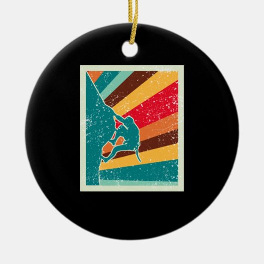 Rock Climbing Retro Vintag Keramik Ornament (Vorne)