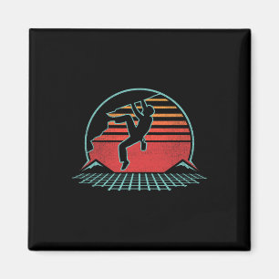 Rock Climbing Retro Vintage Bouldering 80er Stil G Magnet