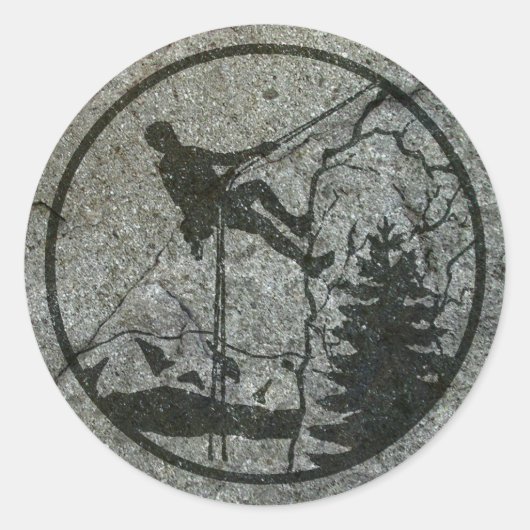 Rock Climbing Runder Aufkleber (Vorderseite)