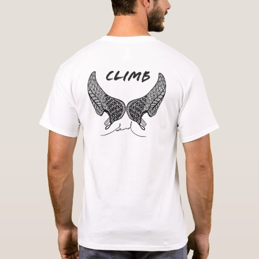 Rock Climbing Shoes Angel Wings T - Shirt - Black (Rückseite)