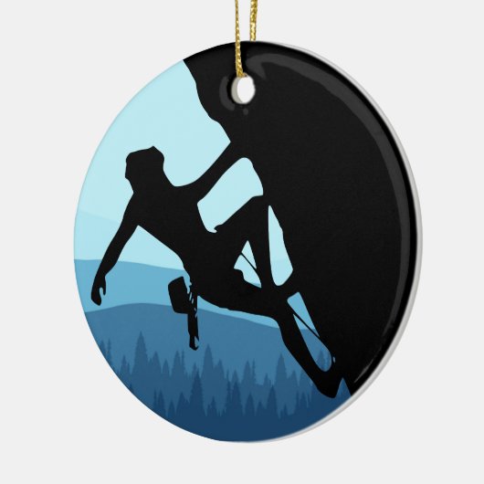 Rock Climbing Silhouette Keramik Keramik Ornament (Links)