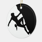 Rock Climbing Silhouette Keramik Ornament (Links)
