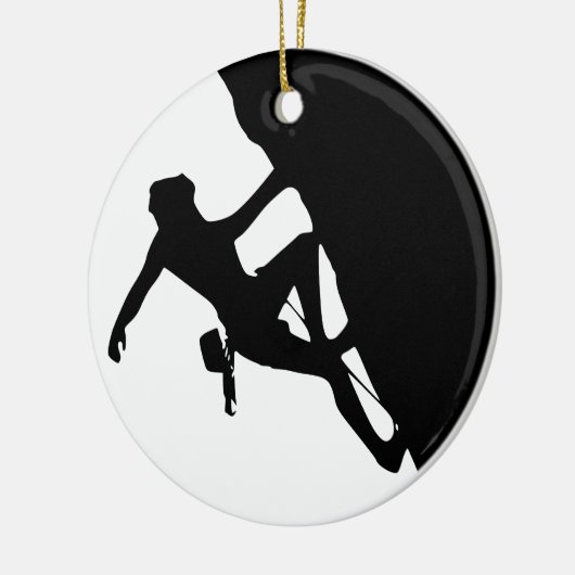 Rock Climbing Silhouette Keramik Ornament (Links)
