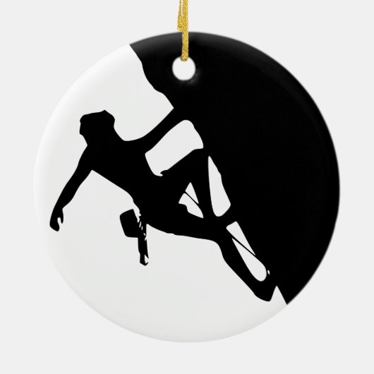 Rock Climbing Silhouette Keramik Ornament (Hinten)
