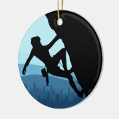 Rock Climbing Silhouette Keramik Ornament (Links)
