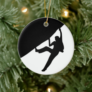 Rock Climbing Silhouette Keramikornament