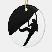 Rock Climbing Silhouette Keramikornament (Links)