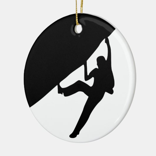 Rock Climbing Silhouette Keramikornament (Links)