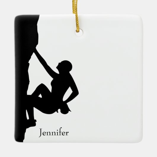 Rock Climbing Silhouette Keramikornament (Vorderseite)