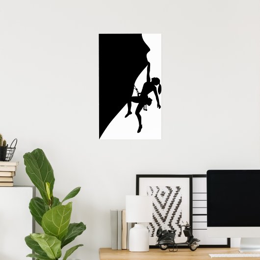 Rock Climbing Silhouette Poster (Heimbüro)