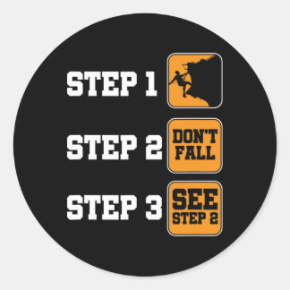 Rock Climbing Steps Mountain Hiking Camping Nature Runder Aufkleber