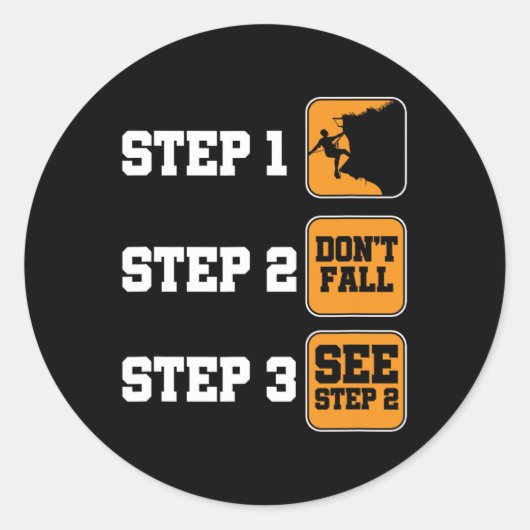 Rock Climbing Steps Mountain Hiking Camping Nature Runder Aufkleber (Vorderseite)