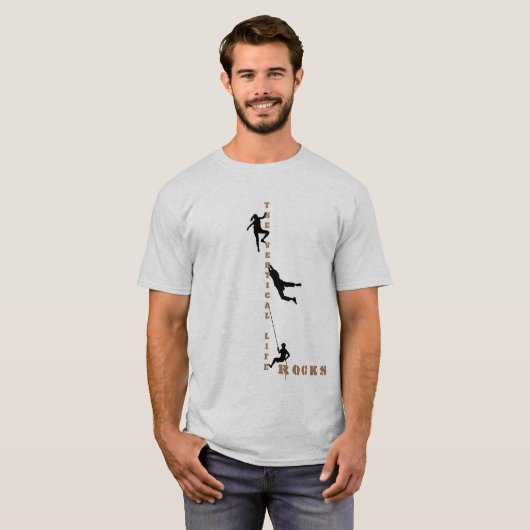 Rock Climbing - The Vertical Life Rocks! T-Shirt (Vorne ganz)