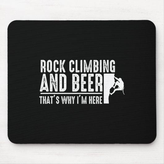 Rock Climbing und Bier - Boulderer Felsenkletterer Mousepad (Vorne)