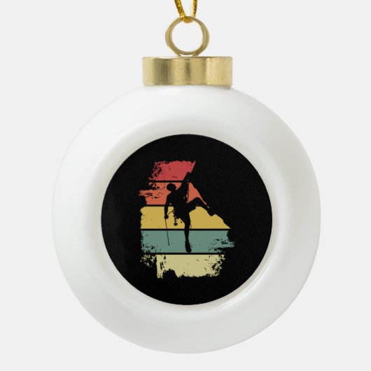 Rock Climbing Vintag Keramik Kugel-Ornament (Vorderseite)