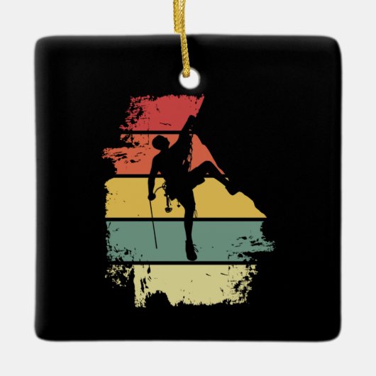 Rock Climbing Vintag Keramikornament (Vorderseite)