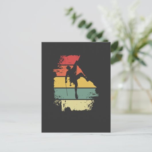 Rock Climbing Vintage Postkarte (Stehend Vorderseite)