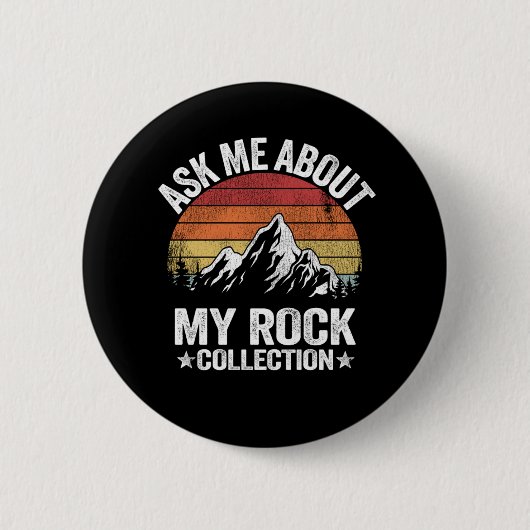 Rock Collection Collector Retro Geologin Button (Vorderseite)