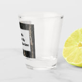 Rock Collector Humorer, Schwarz-weißer Stein Schnapsglas (Rechts)