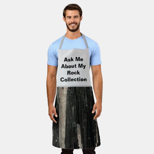 Rock Collector Humorer, Schwarz-weißer Stein Schürze (Getragen)