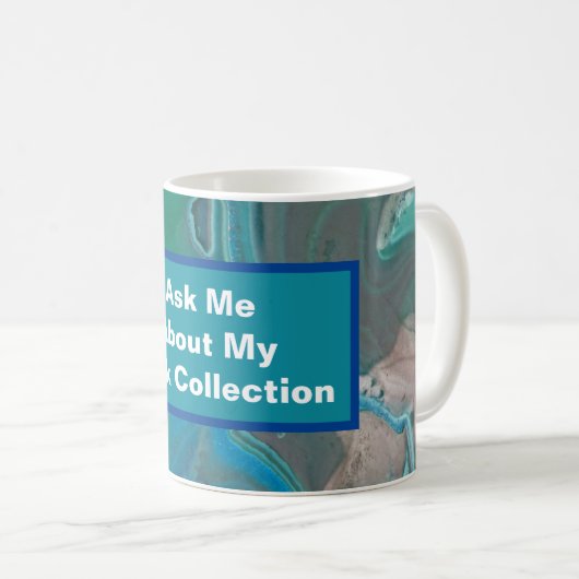 Rock Collector Spaß Blue Green Marble Stone Kaffeetasse (VorderseiteRechts)