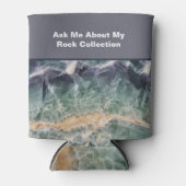 Rock Collector Spaß Lila grüner polierter Stein Dosenkühler (Vorderseite)