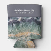 Rock Collector Spaß Lila grüner polierter Stein Dosenkühler (Rückseite)