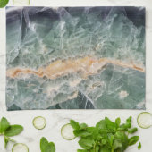 Rock Collector Spaß Lila grüner polierter Stein Geschirrtuch (Gefaltet)