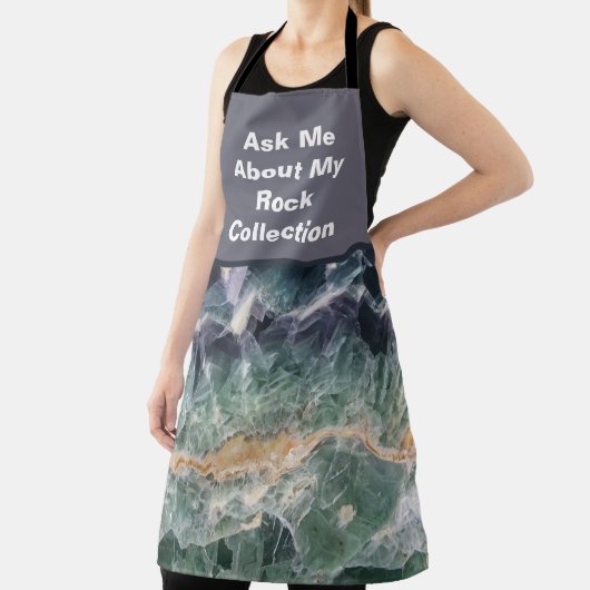 Rock Collector Spaß Lila grüner polierter Stein Schürze (InSitu)