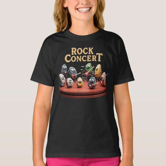 Rock Concert - Band of Rocks Playing Instruments T-Shirt (Vorderseite)