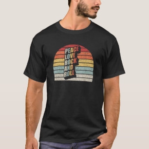 Rock Concert Vintag Retro Peace Liebe Rock and Rol T-Shirt